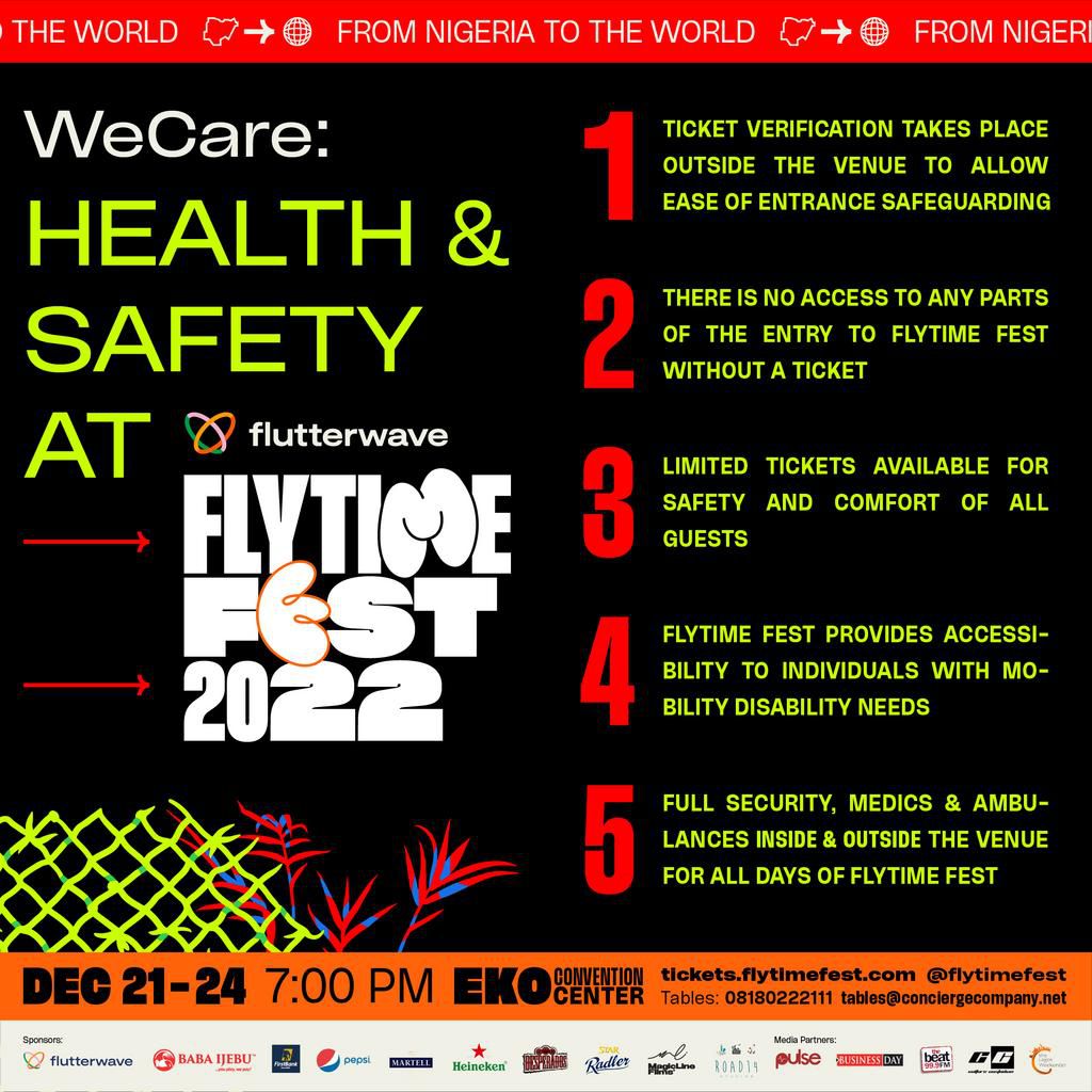 WeCare: Health & Safety at Flutterwave Flytime Fest 2022