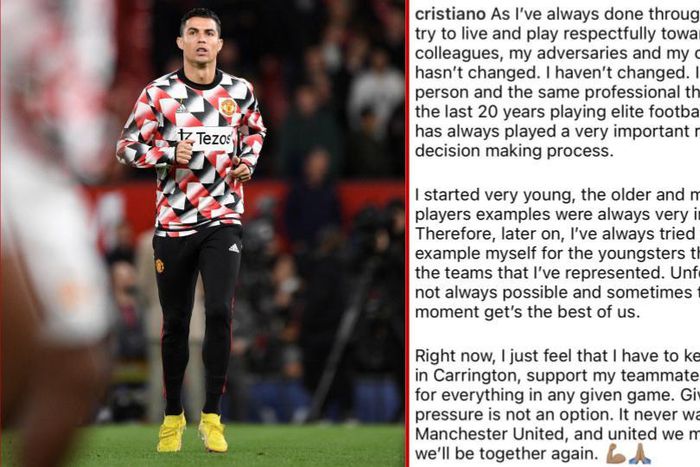 Ronaldo issues a statement on substitution controversy