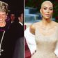Princess Diana wearing the pendant and Kim Kardashian wearing Marilyn's gown [People]