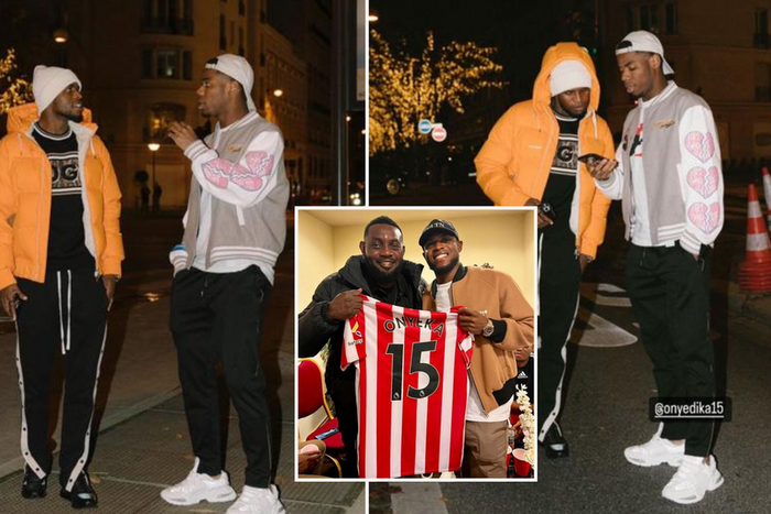 Super Eagle stars Raphael Onyedika and Frank Onyeka spotted hanging out in Paris