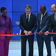 Second Left-Right: U.S. Secretary of State, Antony Blinken, Mr Wale Ajisebutu, CEO, 21st Century Technologies, Will Stevens, Consul General, U.S. Consulate in Lagos opening the new American Corner [Twitter:@TopeTempler]