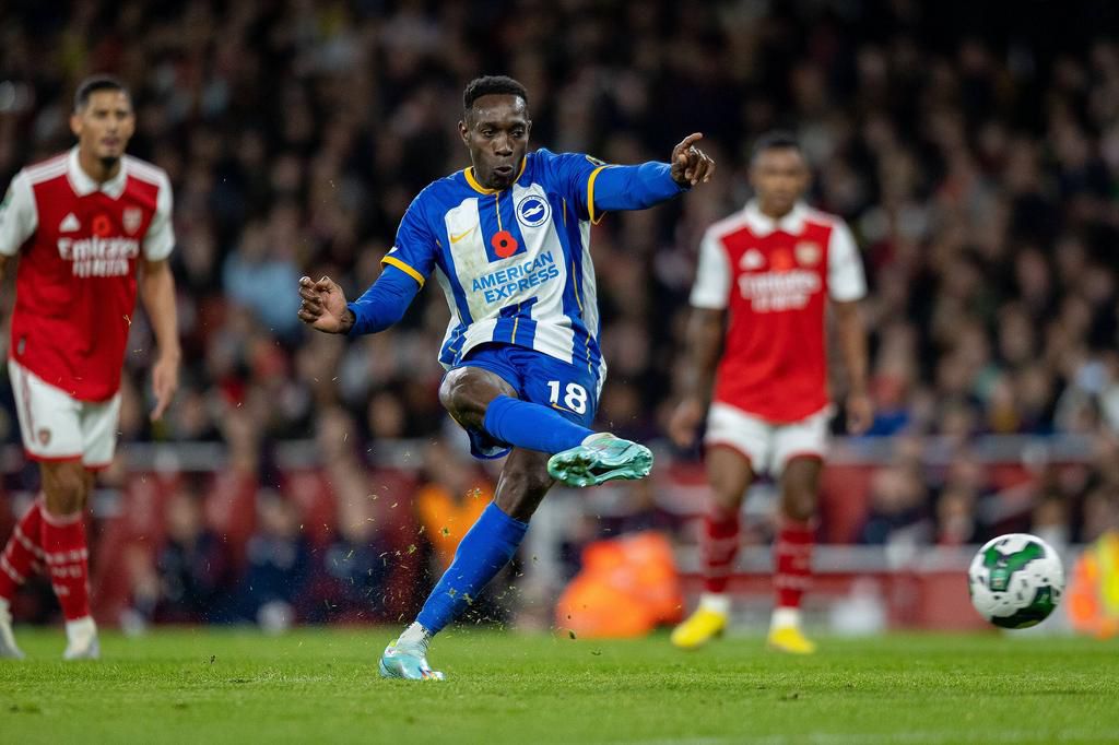 Danny Welbeck levelled from the spot against his former club