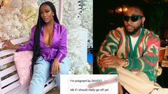 International superstar Davido and Anita Brown who claims to be pregnant by him.