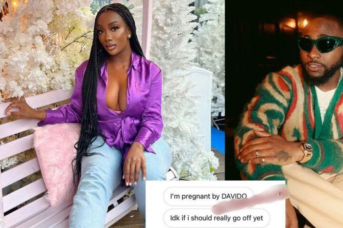 International superstar Davido and Anita Brown who claims to be pregnant by him.