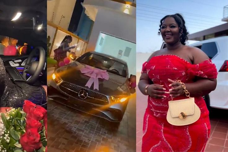 16-year-old in tears as she gets new Benz as birthday gift from her family in Accra
