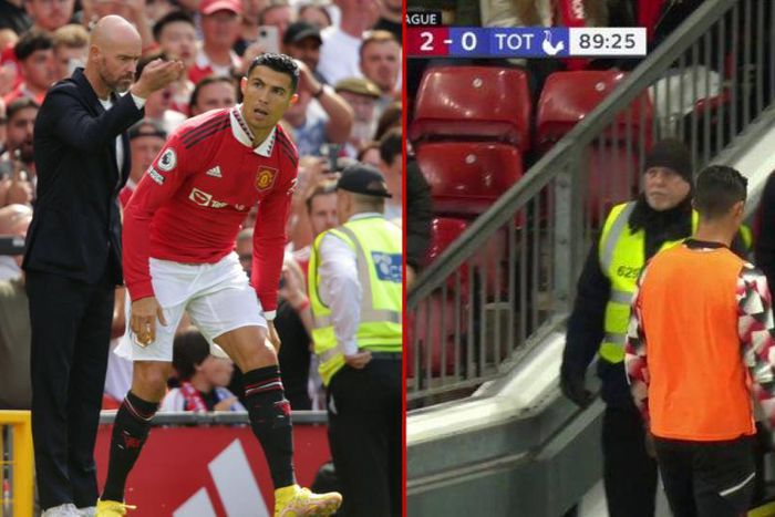 Ten Hag to deal with Ronaldo for leaving Manchester United bench early