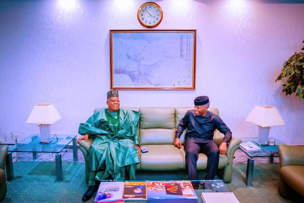 Former Vice President, Yemi Osinbajo and his successor, Kashim Shettima.