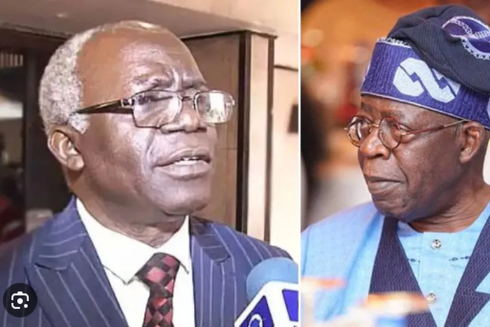 Human Rights lawyer, Femi Falana and President Bola Tinubu. [Intel Region]