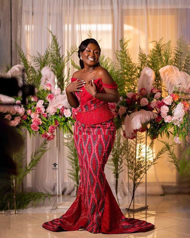 Brides in kente outfits