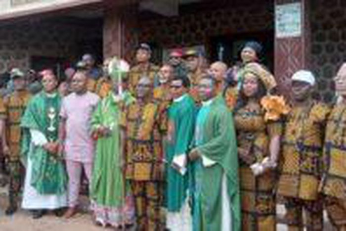 Transition Committee Chairpersons with Most Rev. Paulinus Ezeokafor, Catholic Bishop of Awka Diocese, Anambra (NAN)