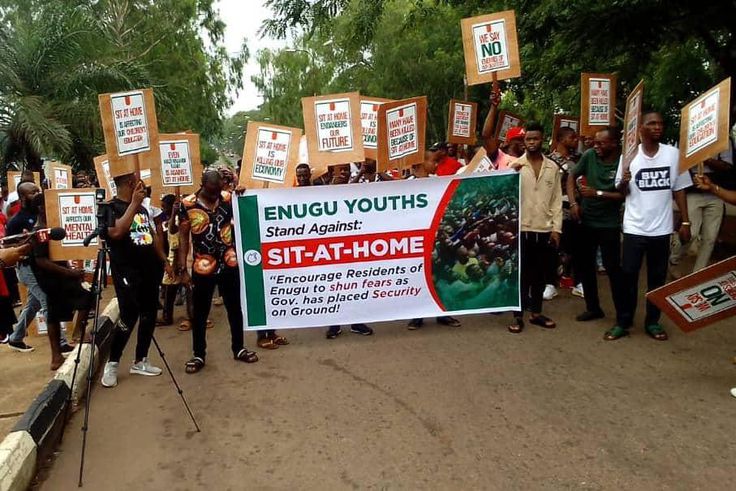 Enugu youths storm streets, support ending sit-at-home order in South-East. [NAN]