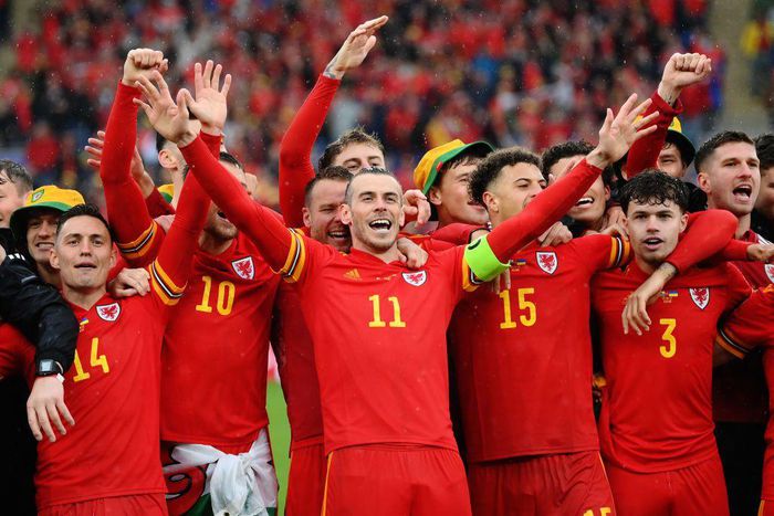 Wales national team after qualifying for Qatar 2022