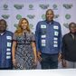 Head, Enterprise Business Group at Globacom, Mr Zakari Usman; Actress, Osas Ighodaro; Globacom’s Head of Web/ETopup/Data Sales, Ugochukwu Ibe, and Deputy Director, National Lottery Regulatory Commission, Mrs Joy Okuna, at the unveiling of a reward prog...