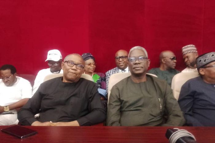 Labour Party presidential candidate, Peter Obi, attends proceedings at the presidential election petition tribunal in Abuja. [Twitter:@AlwaysJayjam]