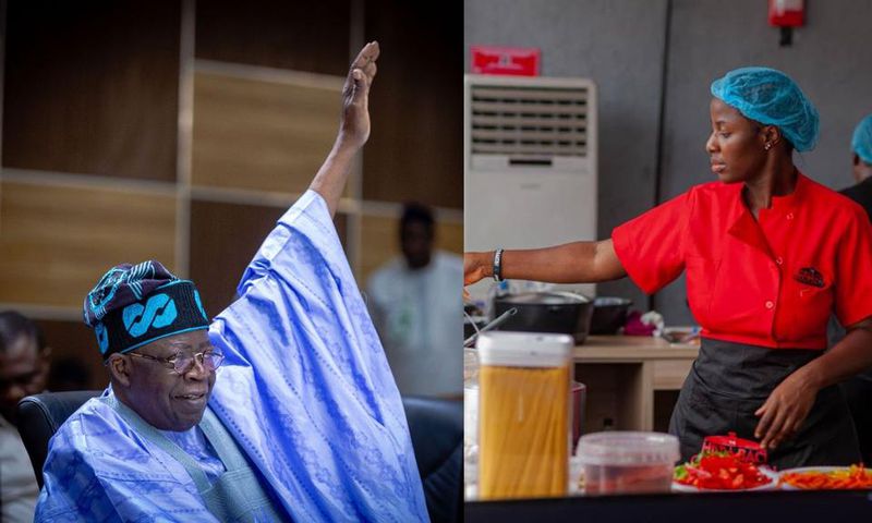Tinubu roots for Hilda Baci to break Guiness World Record for cooking. [File]