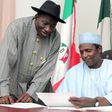 Former president, Goodluck Jonathan (left) with the late former president, Umaru Musa Yar'Adua (right)
