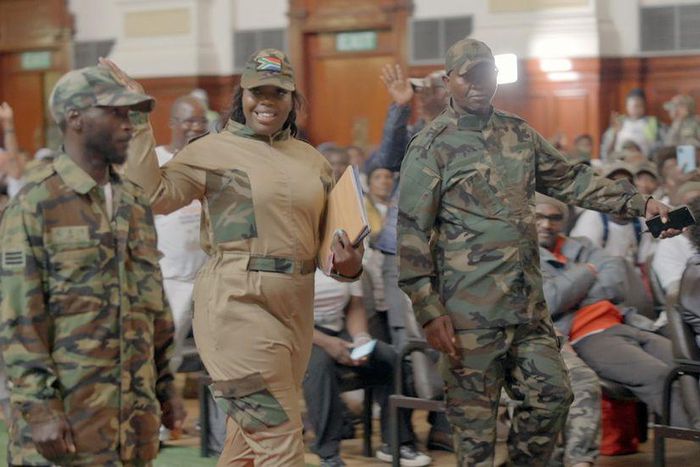 Zandile Dabula at Operation Dudula Conference in May 2023 [BBC]