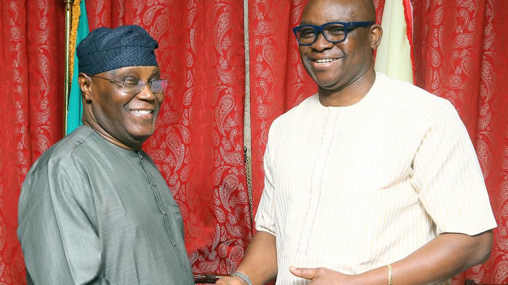Atiku Abubakar and Ayo Fayose (Premium Times)