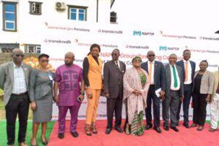 Rep. Chinwe Nnabuife, Mr Hassan Tahir, Rep of NAPTIP D-G, Prof Fatima Waziri-Azi and officials of Financial Houses and Estate Developers all posed for photograph (Credit: NAN)
