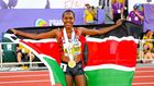 Faith Kipyegon after successfully defending her World Championships title in Oregon