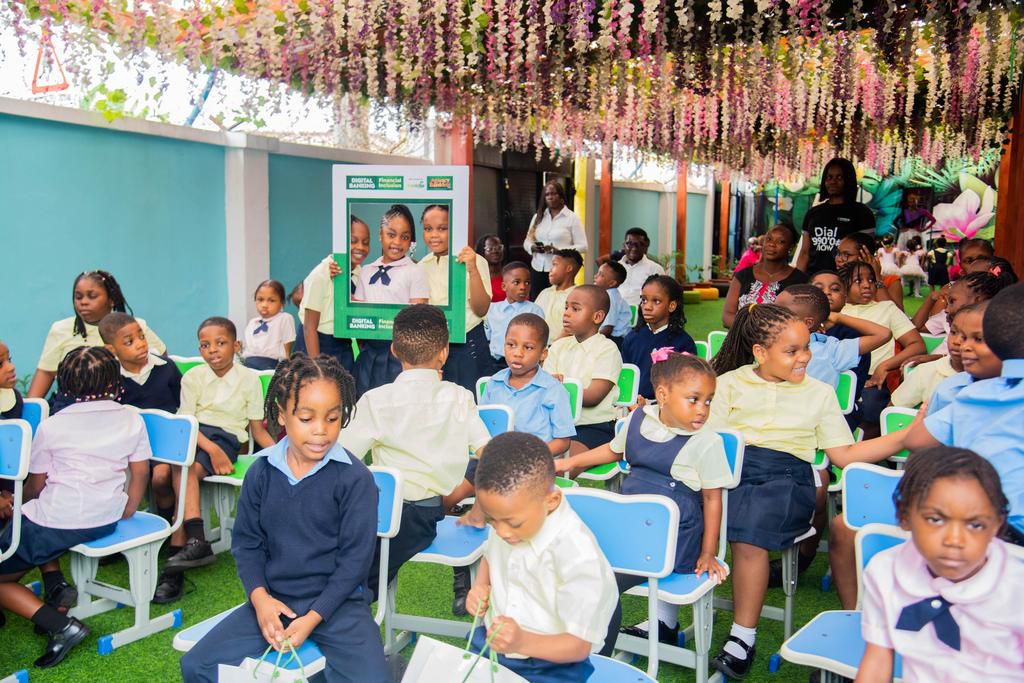 Social Prefect, Bloomy Berries Primary School, Amariah Obuene and classmates during the World Savings Day mentorship programme at Bloomy Berries Primary School, Lagos state.