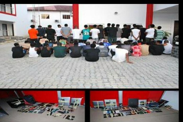 EFCC arrests 56 suspected internet fraudsters in Port Harcourt. [Facebook:EFCC]