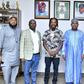 Chairman/Chief Executive Officer of the National Drug Law Enforcement Agency, Brig. Gen. Mohamed Buba Marwa (Retd) and music star, Naira Marley (both middle) flanked by the Agency’s Director of Media and Advocacy, Femi Babafemi (2nd l) and other member...