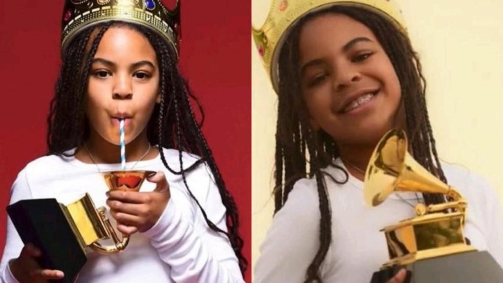Blue Ivy drinks form her Grammy plague
