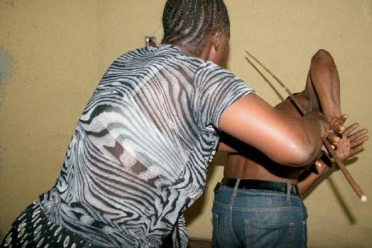 Wife beating her husband