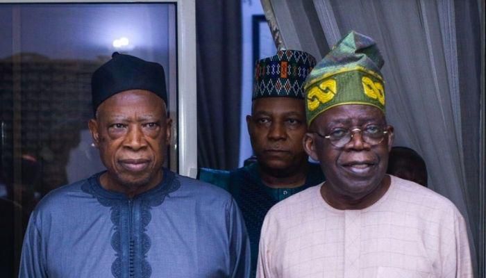 The National Chairman of the APC, Abdullahi Adamu (left) and the President-elect, Bola Ahmed Tinubu. [Punch]