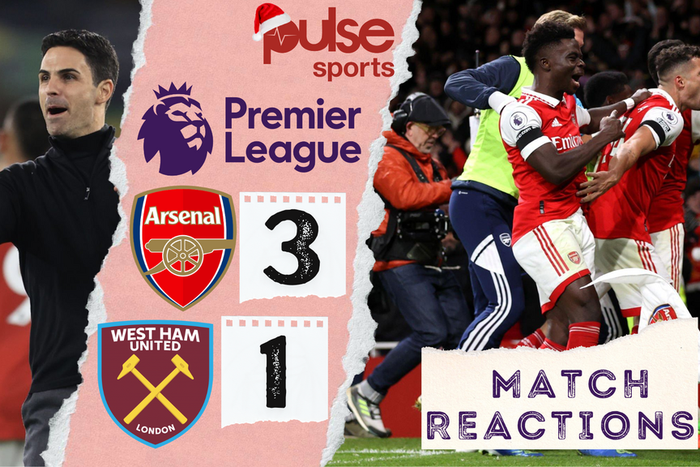 Social media reactions as Arsenal defeat West Ham in comeback fashion.