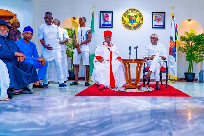 Oba of Benin visits Sanwo-Olu in Lagos, says Tinubu's presidency God-willed [Twitter:@jidesanwoolu]