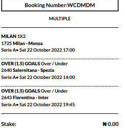 Serie A accumulator on Bet9ja