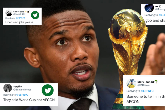 Nigerians react on social media to Samuel Eto'o's World Cup prediction
