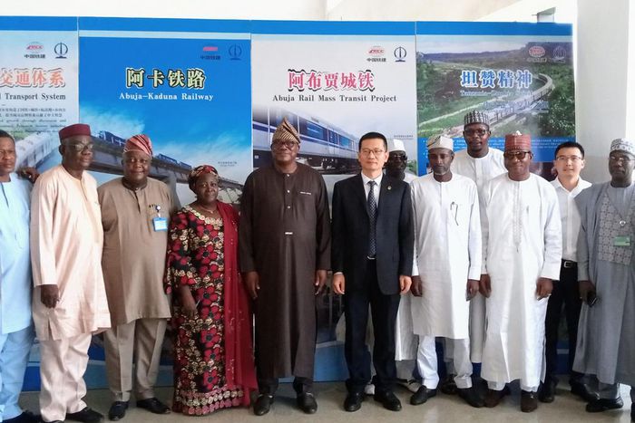 Group picture of dignitaries during the inauguration of the rehabilitation of Abuja Rail Mass Transit (ARMT) System in Abuja on Friday. [NAN]