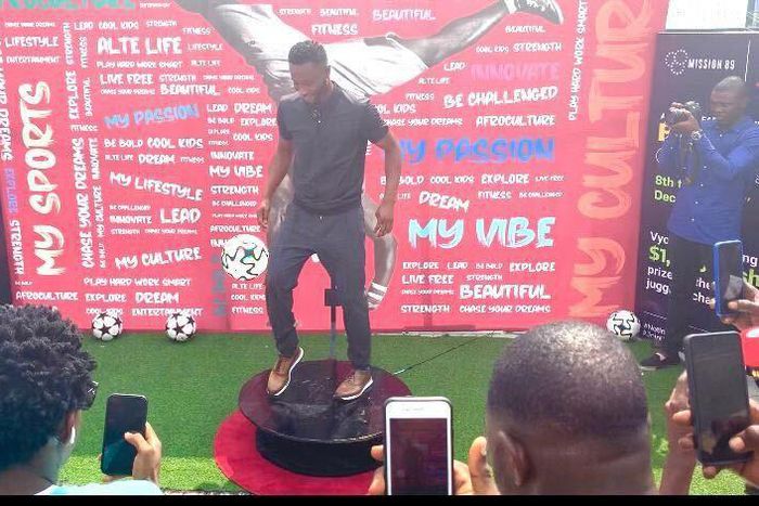 John Obi-Mikel juggling the ball at Vyootopia.