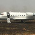 The jet with registration number, N580KR, missed the runway and veered into the nearby bush. [Channels TV]