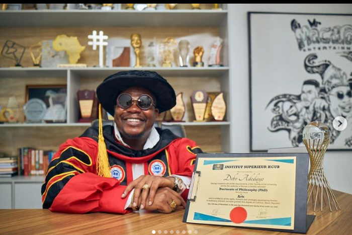 Mr Macaroni and Frodd Join the long list of Nigerian celebrities with Doctorates [Instagram/Mrmacaroni]