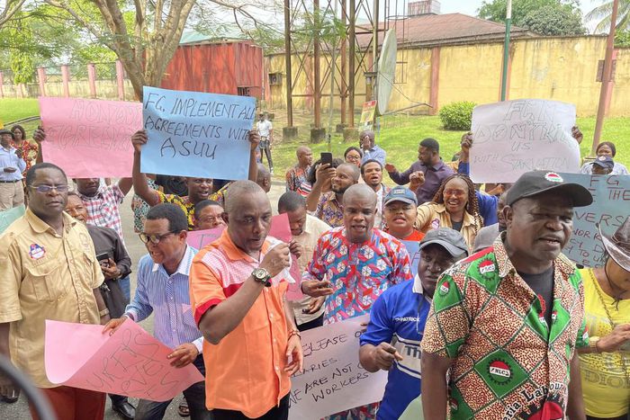 ASUU protest over unpaid salaries in UNICAL.