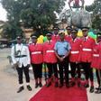 CP Idowu Owohunwa and the sentries after Police Mascots inauguration at Lagos Police Command’s Headquarters, Ikeja, on Thursday.