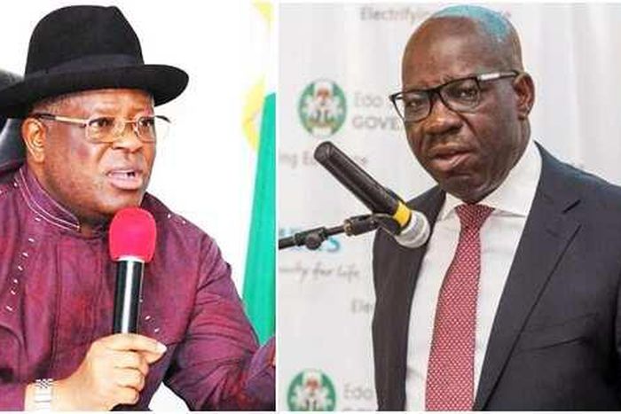 Minister of Works, David Umahi and Governor Godwin Obaseki of Edo State. [TheNation]