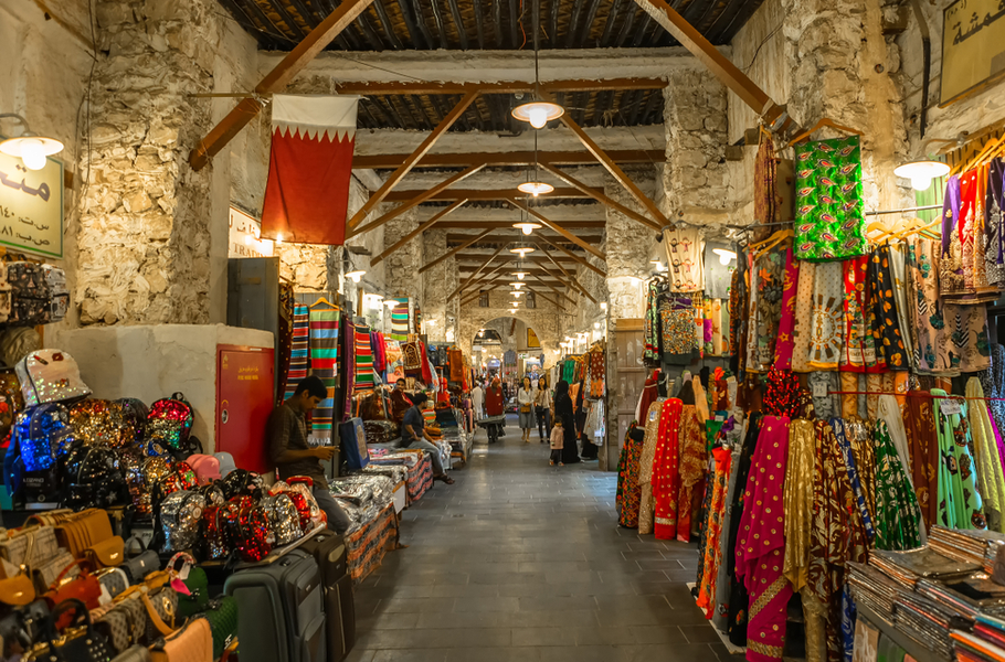 Middle Eastern merchandise at the Souq Wadif