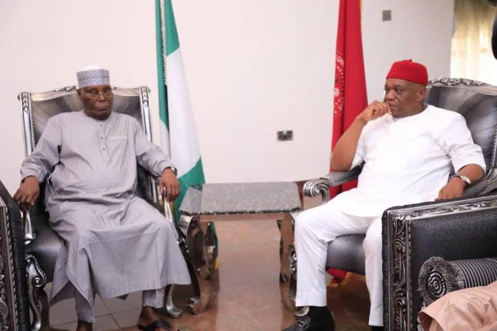 Atiku Abubakar (left) and Orji Uzor Kalu (right) [Twitter/@atiku]