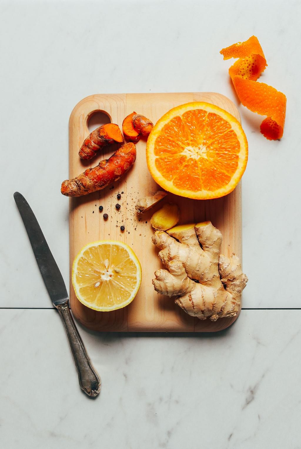Ingredients needed for ginger-turmeric [minimalistbaker]