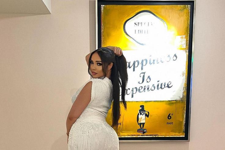 Nengi Hampson in a cream gown