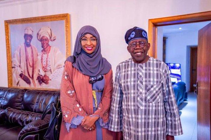 President Bola Tinubu and Minister-designate, Hannatu Musawa. [TAN]