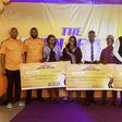 L-R: Head, Corporate Communications and Government Affairs, Frederick Mordi; Category Manager, Beverage & Biscuit, Tolulope Olaoye; Managing Director, Mrs. Oyeyimika Adeboye and Marketing Lead, Motsamai Pule, all of Cadbury Nigeria Plc, with the winner...