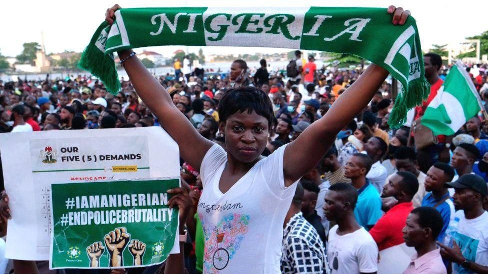 Nigerian Protester [BBC]