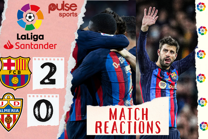 Gerard Pique said farewell to Barcelona in their 2-0 win against Almeria on Saturday in La Liga