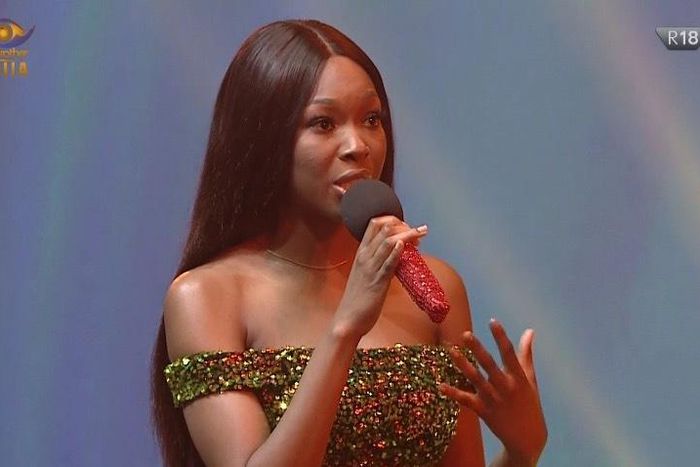 Vee is in fifth place of the show [Twitter/@bbnaija]